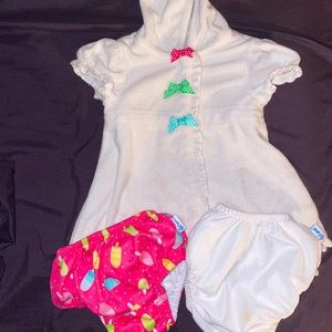 Lot of 2 iPlay Swim Diapers and a Coverup Size 6 Months